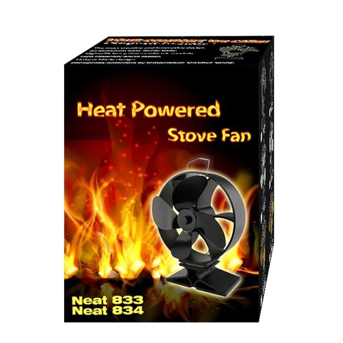 Neat834 Heat Powered Stove Fan, 4 Blades Round Wood Burning Stove Fan, High Airflow & Silent Performance, Save... N10