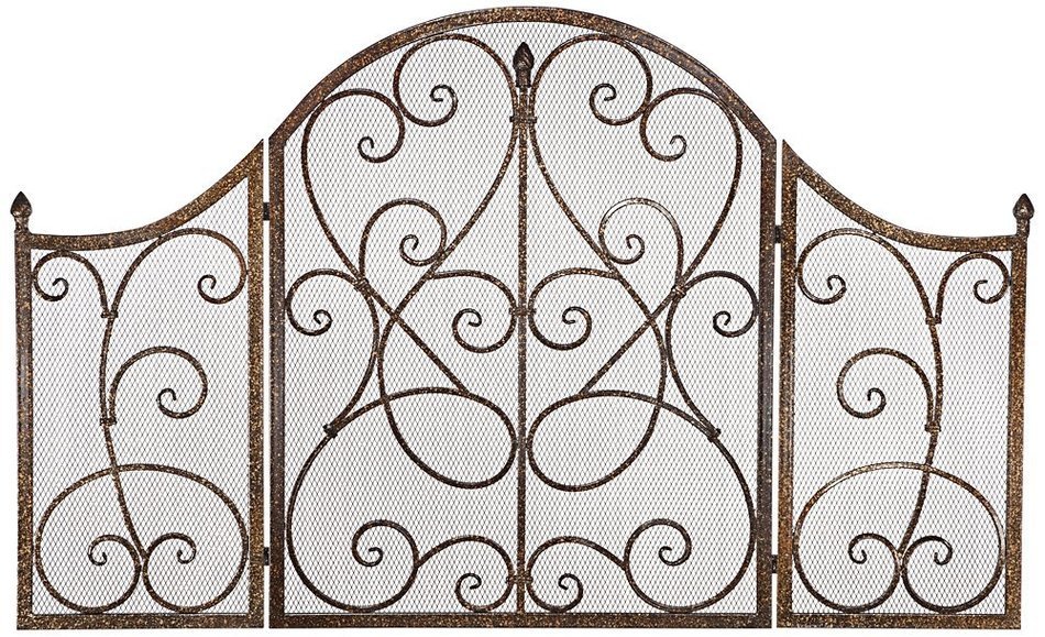 Echo 31" High Bronze 3-Panel Fireplace Screen N4