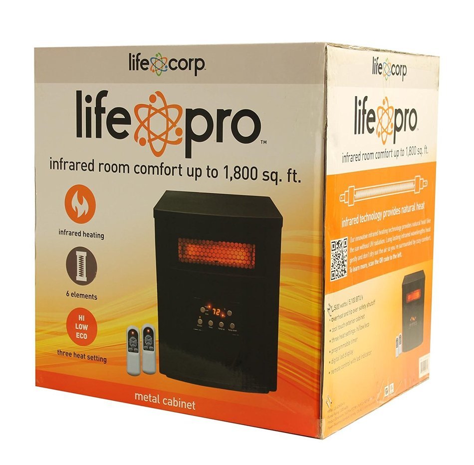(2) LifeSmart LifePro 6 Element 1500W Electric Infrared Heaters N5