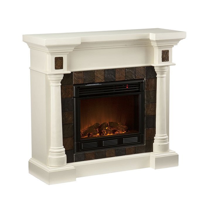 Holly & Martin Weatherford Convertible Electric Fireplace-Ivory N2