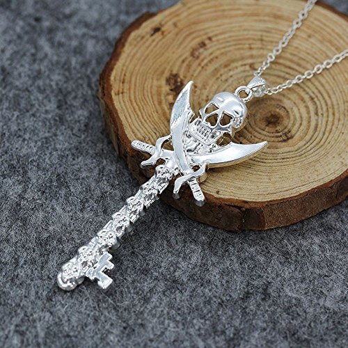 Newfashioned Unisex Cool Silver Pirate Skull Key Pendant Jewelry Hot Sale N4