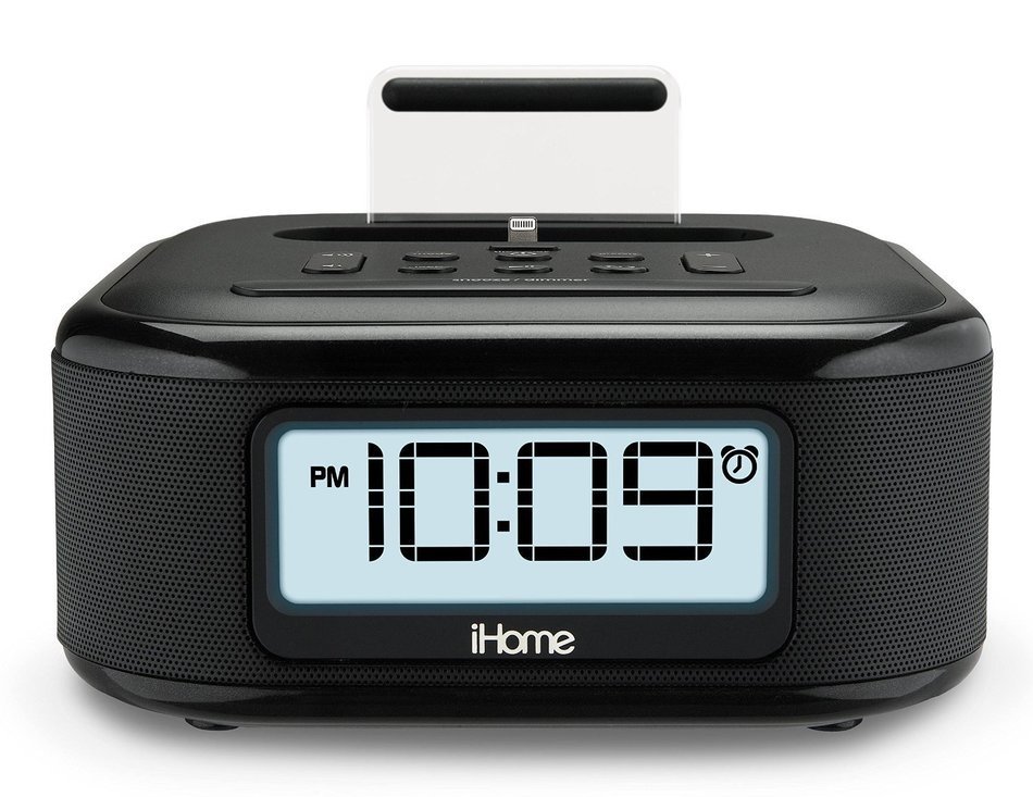 iHome Stereo FM Clock Radio with Lightning Dock To Charge/Play for iPhone 5/5S 6/6Plus, Features Reason8 Speakers...