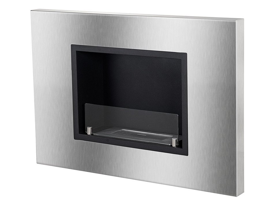 Ignis Quadra Recessed Ventless Ethanol Fireplace with Glass N6