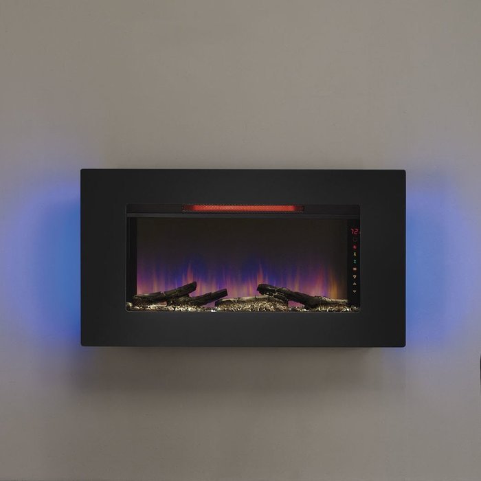 New Christmas Gift 36" Wall Mounted Fireplace Electric Adjustable Heater Heat 1500w Glass Remote LED sidelight...