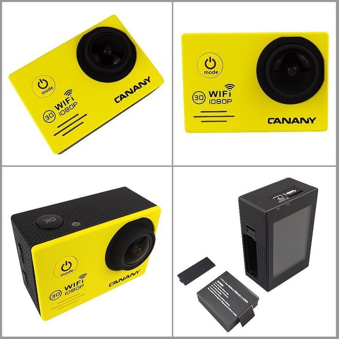 Sport Camera, Canany Wifi Action Camera 1080P HD 12MP 2.0Inch Bundle With 2 Batteries and FREE Accessories Kits... N9