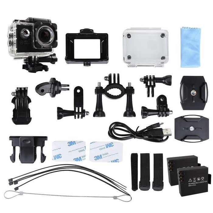 Sport Camera, Canany Wifi Action Camera 1080P HD 12MP 2.0Inch Bundle With 2 Batteries and FREE Accessories Kits... N11
