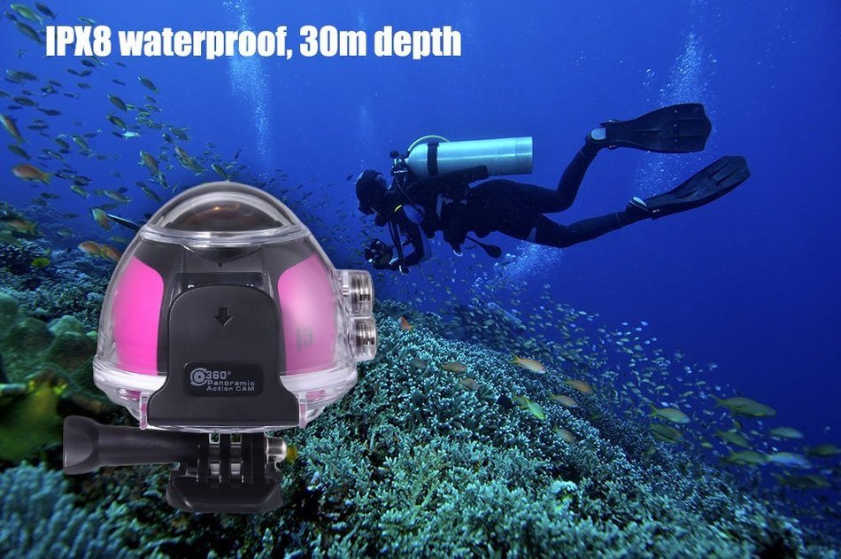 Robolife 220 Degree Wide Angle 8 Megapixel Camera Video Recorder with Waterproof Case