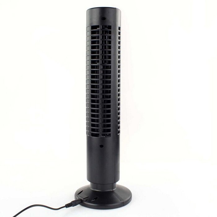 Portable USB Mini Bladeless No Leaf Air Conditioner Cooling Cool Desk Tower Fan, 100 x 100 x 330mm (approx.) (... N2