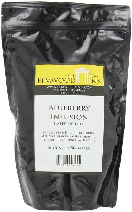 Elmwood Inn Fine Teas, Blueberry Caffeine-Free Fruit Infusion, 16-Ounce Pouch N4