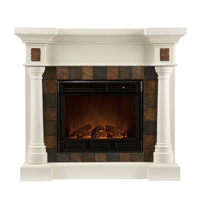 Holly & Martin Weatherford Convertible Electric Fireplace-Ivory N4