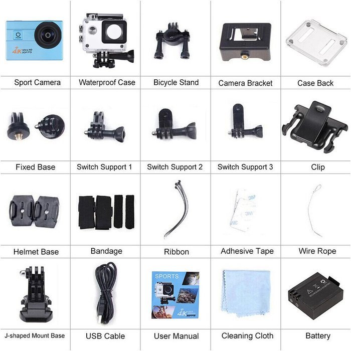 Andoer 2.0" LCD Wifi Action Sports Camera Ultra HD 16MP 4K 30FPS 1080P 60FPS 4X Zoom 170 Degree Wide-Lens Support... N2