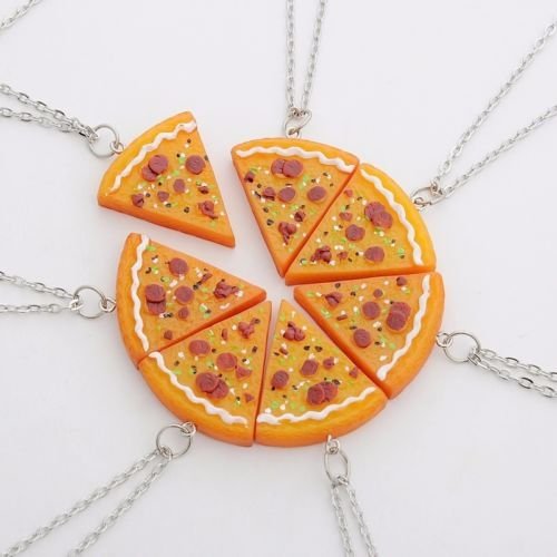 1pcs Slice Pizza Charm Pendant Chain Drop Necklace Friendship Jewelry N4