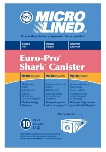 10 Canister Vacuum Cleaner Bags For Euro-Pro Shark Tiny Wonder EP022