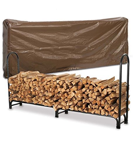 Extra Large USA-Made Steel Log Rack And Cover Set