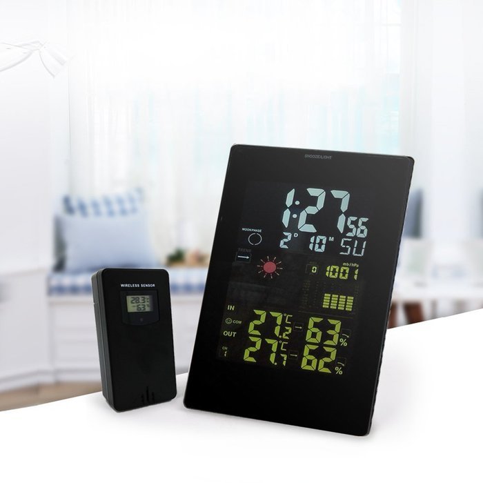Protech 8 in 1 Multifunction Wireless Weather Station Clock Forecast Station Digital Thermometer With Indoor Outdoor... N12