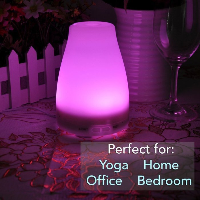 Essential Oil Diffuser, Elecstars 100ml Cool Mist Humidifier with Adjustable Mist Mode Portable Ultrasonic with... N4