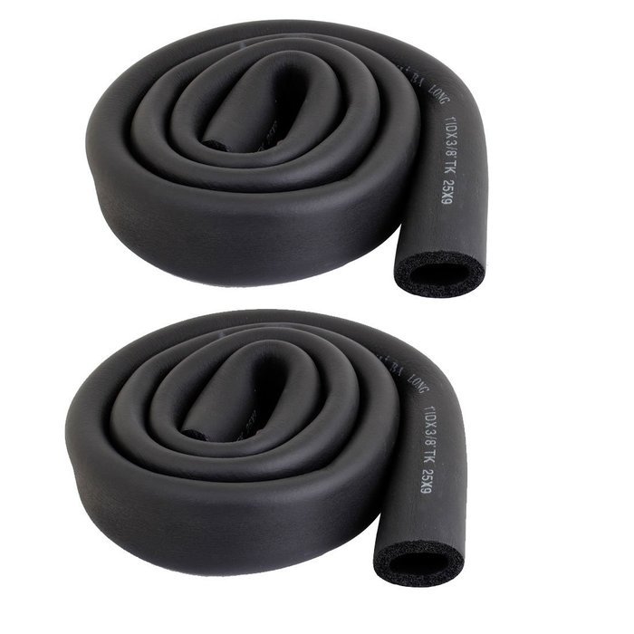 uxcell 2 Pcs 1" x 3/8" Air Conditioner Foam Heat Insulated Pipe Black
