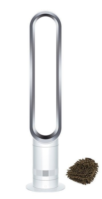 AM07 Tower Fan, Dyson, Remote, White Silver, Air Multiplier Bladeless Oscillating with Timer (Complete Set) w/...