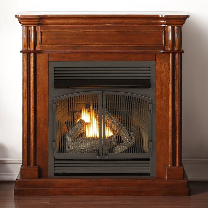 Duluth Forge Dual Fuel Vent Free Fireplace - 32,000 BTU, Remote Control, Autumn Spice Finish N6