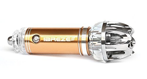 New Model! iBreze Gold Car Air Purifier Ionizer JO-6281, Eliminate Bad smell from cigarette, pets and more - Best... N2