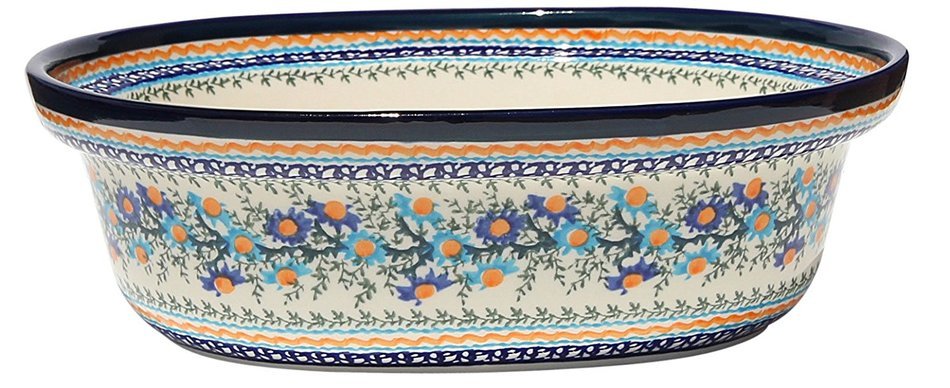 Polish Pottery Oval Casserole Dish From Zaklady Ceramiczne Boleslawiec #1158-du157 Unikat Pattern, Height: 7.6... N3
