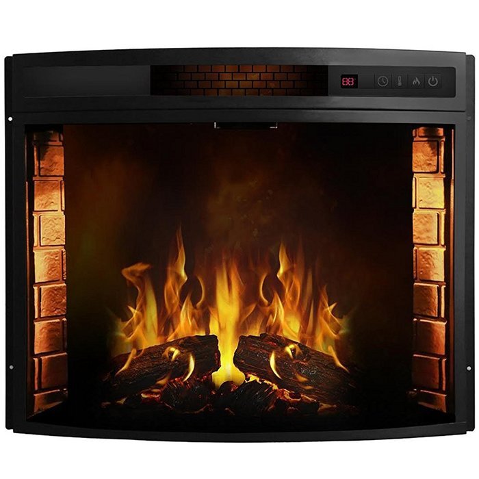 Moda Flame Elwood 33 Inch Curved Electric Fireplace Insert N2