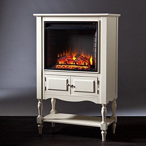 Providence Fireplace Tower in Antique White Finish N9