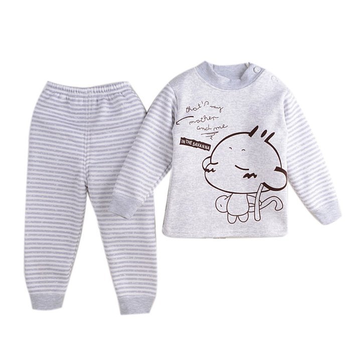 Yaheeda Kid's Autumn Cotton Long Sleeve Pajamas Top and Pants Sets Sleepwear N10
