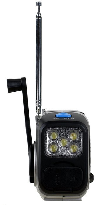 Kaito KA370 Voyager Solar/Crank AM/FM/SW NOAA Weather Radio with 5-LED flashlight, Black