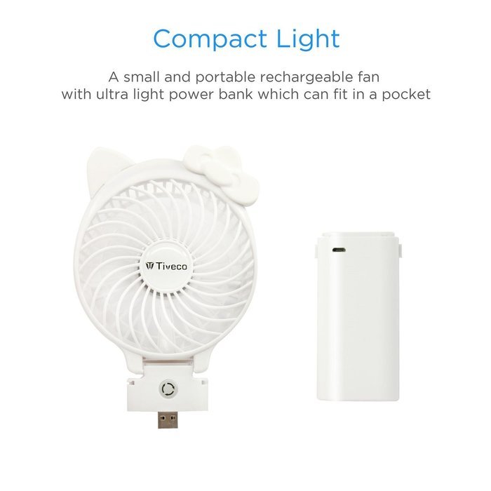 Tiveco Handheld USB Rechargeable Fan - V2 Black N4