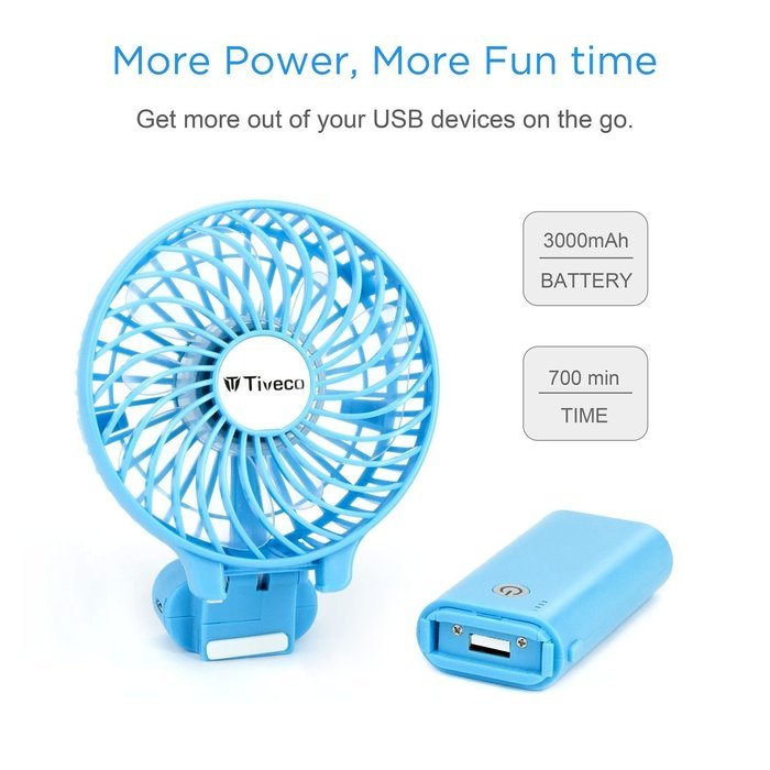 Tiveco Handheld USB Rechargeable Fan - V2 Black N6