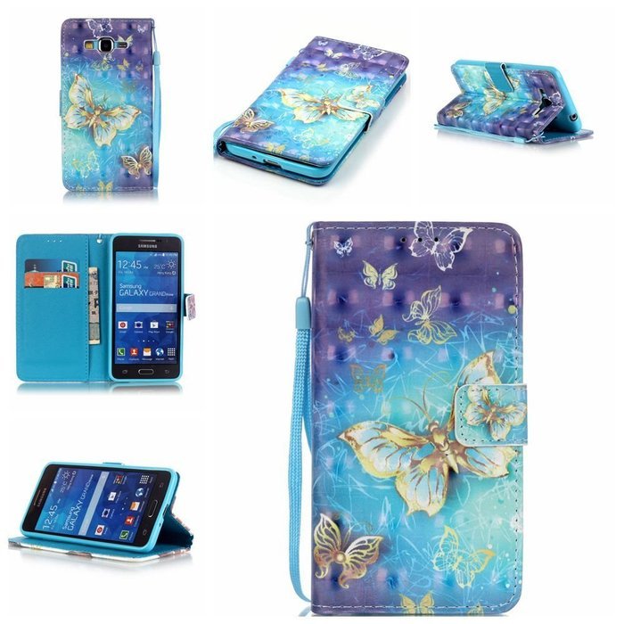 Samsung Galaxy Grand Prime Case,Yaheeda [3D Colored Drawing] [Flip Fit] Premium PU Leather Card-Slots Cash-Slots... N56