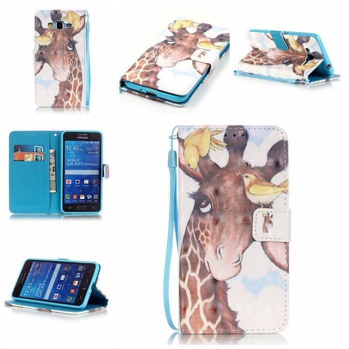 Samsung Galaxy Grand Prime Case,Yaheeda [3D Colored Drawing] [Flip Fit] Premium PU Leather Card-Slots Cash-Slots... N58