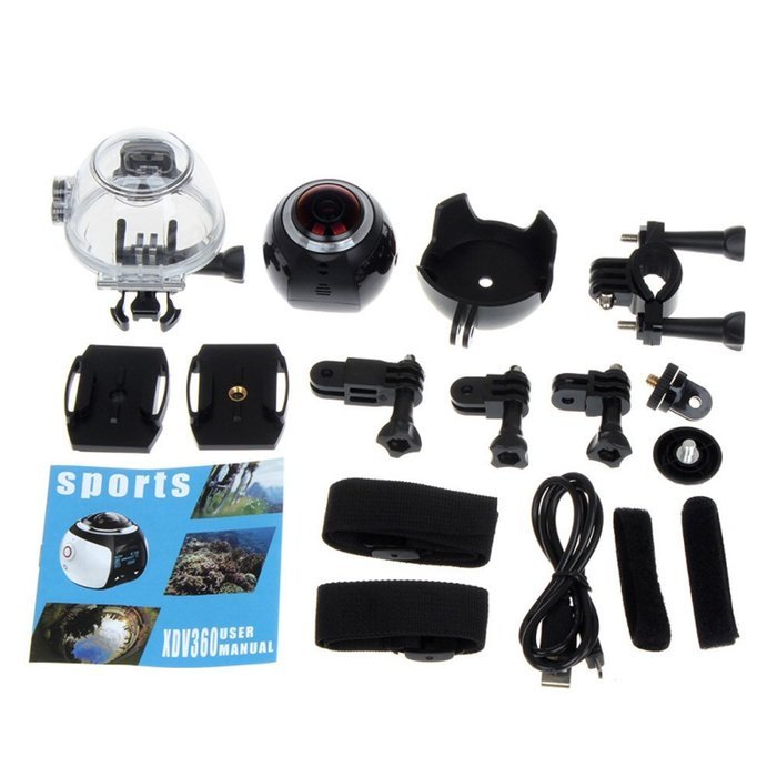 Blueskysea 4K 360&deg; Wifi Mini Camera Panoramic Camera 24482448 16M Ultra HD 3D Sport Action Driving VR Camera (...