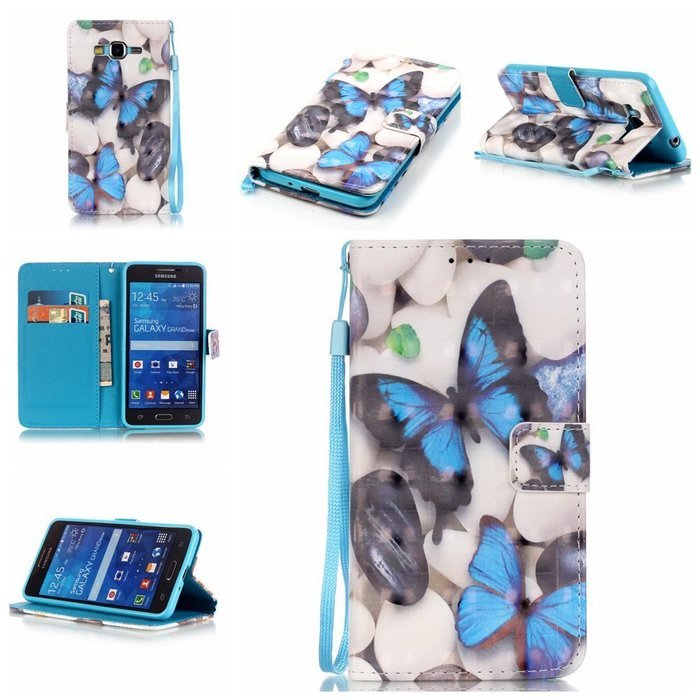 Samsung Galaxy Grand Prime Case,Yaheeda [3D Colored Drawing] [Flip Fit] Premium PU Leather Card-Slots Cash-Slots... N65