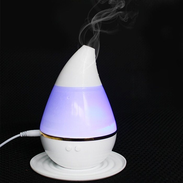 250ml MINI Portable Drop Shape Water-soluble Aroma Essential Oil Diffuser have Colorful LED Lights Lamp use USB... N6