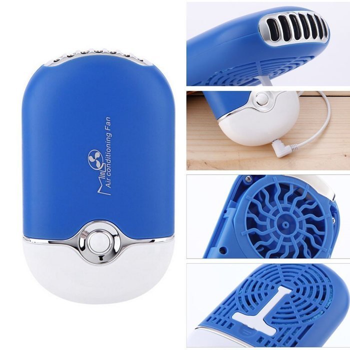 Welltop&reg; Mini Personal Fan Portable USB Rechargeable Mini Bladeless Handheld Air Conditioning Fan Bladeless Portable... N13