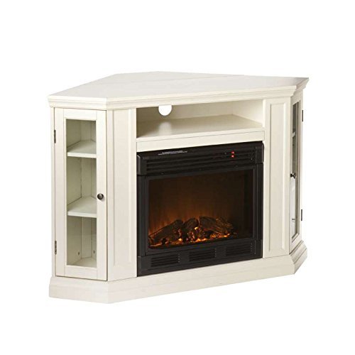 Convertible White Media Electric Fireplace Corner Or Flat Wall N2