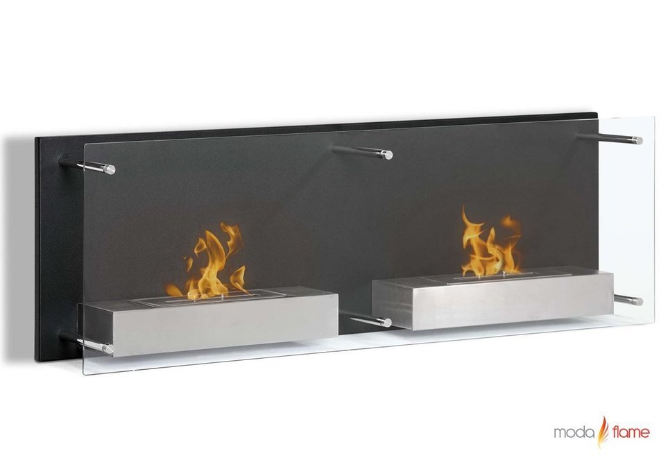 Moda Flame Faro Wall Mounted Bio Ethanol Ventless Fireplace N8