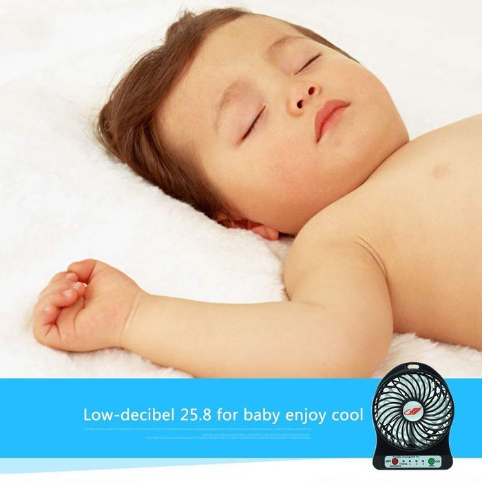 Bon Venu Portable Handheld USB Desktop Fan Battery Powered Rechargeable Personal Table Fan with LED light Color...
