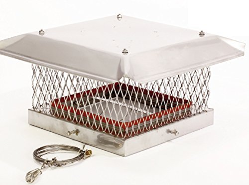 Rockford Chimney Supply Stainless Steel Premier Chimney Damper Cap with Mounting Bolts, 9x9 Inch