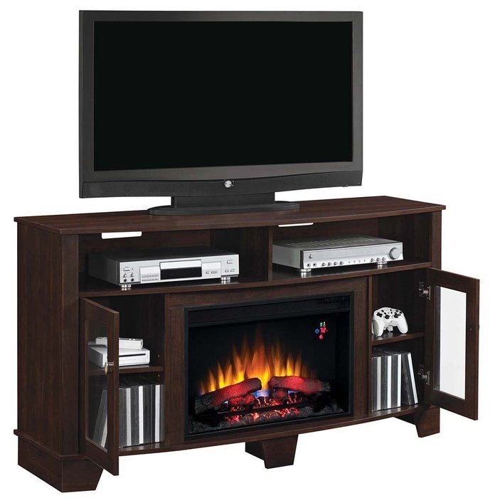ClassicFlame 26MM4995-NC72 La Salle TV Stand for TVs up to 65", Midnight Cherry (Electric Fireplace Insert sold... N3