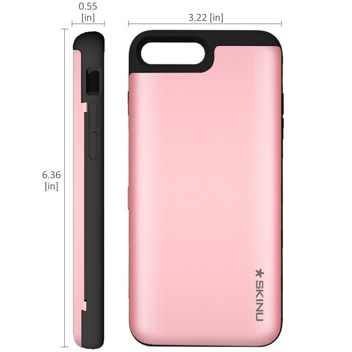 iPhone 7 Plus Case, SKINU [EUREKA] [Metal Slate] [Shockproof] [Dual Layer] [Card Slot] [Drop Protection] [Wallet... N2