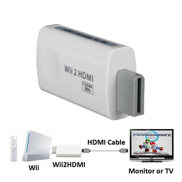 NAMEO Wii to HDMI Adapter Converter Wii2HDMI Support 1080P 720P 3.5mm Audio Video Output - Supports All Wii Display... N2