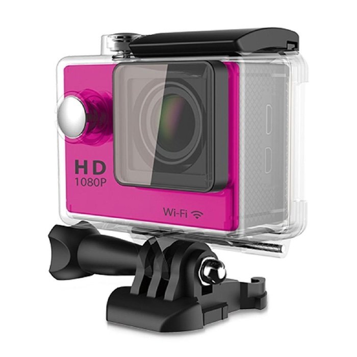 Action Camera, TONSEE W9 2.0 Inch WiFi Ultra HD 4K Sport Action Camera Waterproof -- Hot Pink