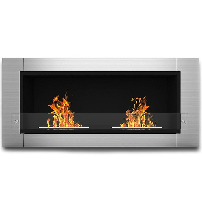 Elite Flame Fargo Ventless Bio Ethanol Recessed or Wall Mounted Fireplace N2