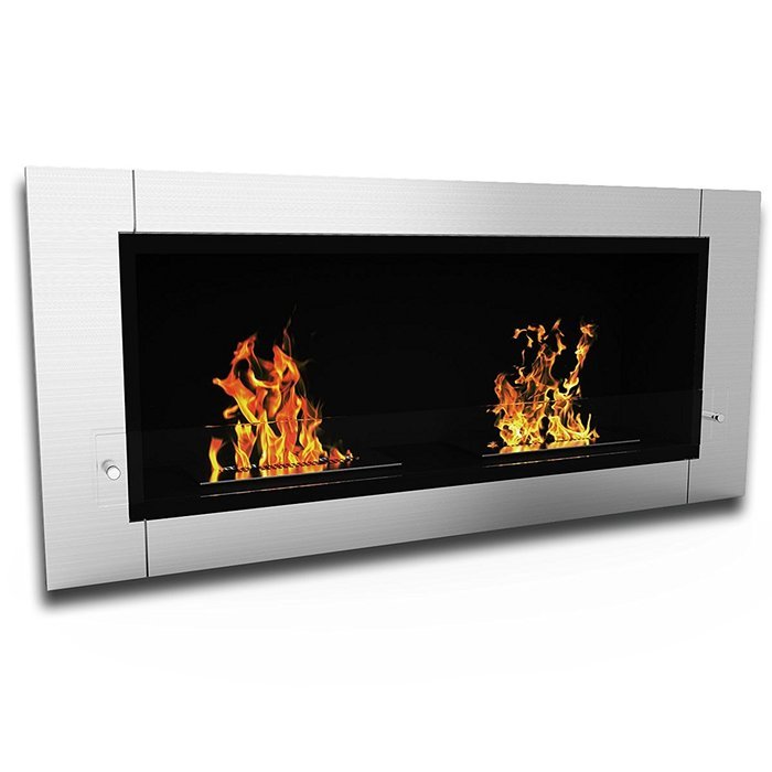 Elite Flame Fargo Ventless Bio Ethanol Recessed or Wall Mounted Fireplace N3