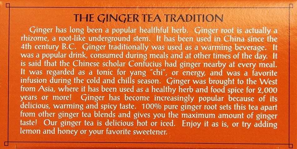 Triple Leaf Tea, Ginger, 20 Tea Bags (Pack of 6) N7