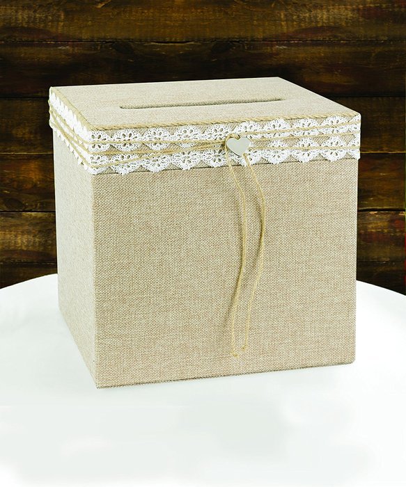 Hortense B. Hewitt 24390 Wedding Accessories Rustic Romance Card Box, Natural N2