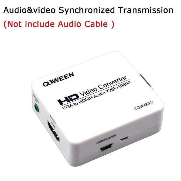 COWEEN VGA to HDMI Adapter Full HD VGA to HDMI Converter With Audio Video Adapter 1080P VGA2HDMI for PC Laptop...